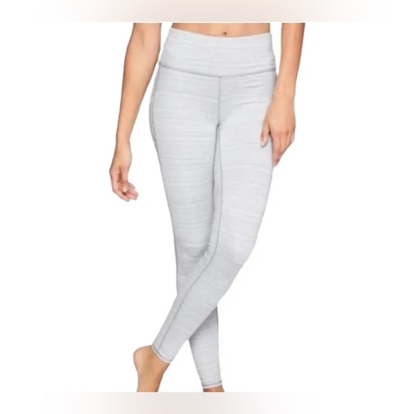 Athleta Jacquard Chaturanga Leggings White Grey Size XS - Picture 6 of 7